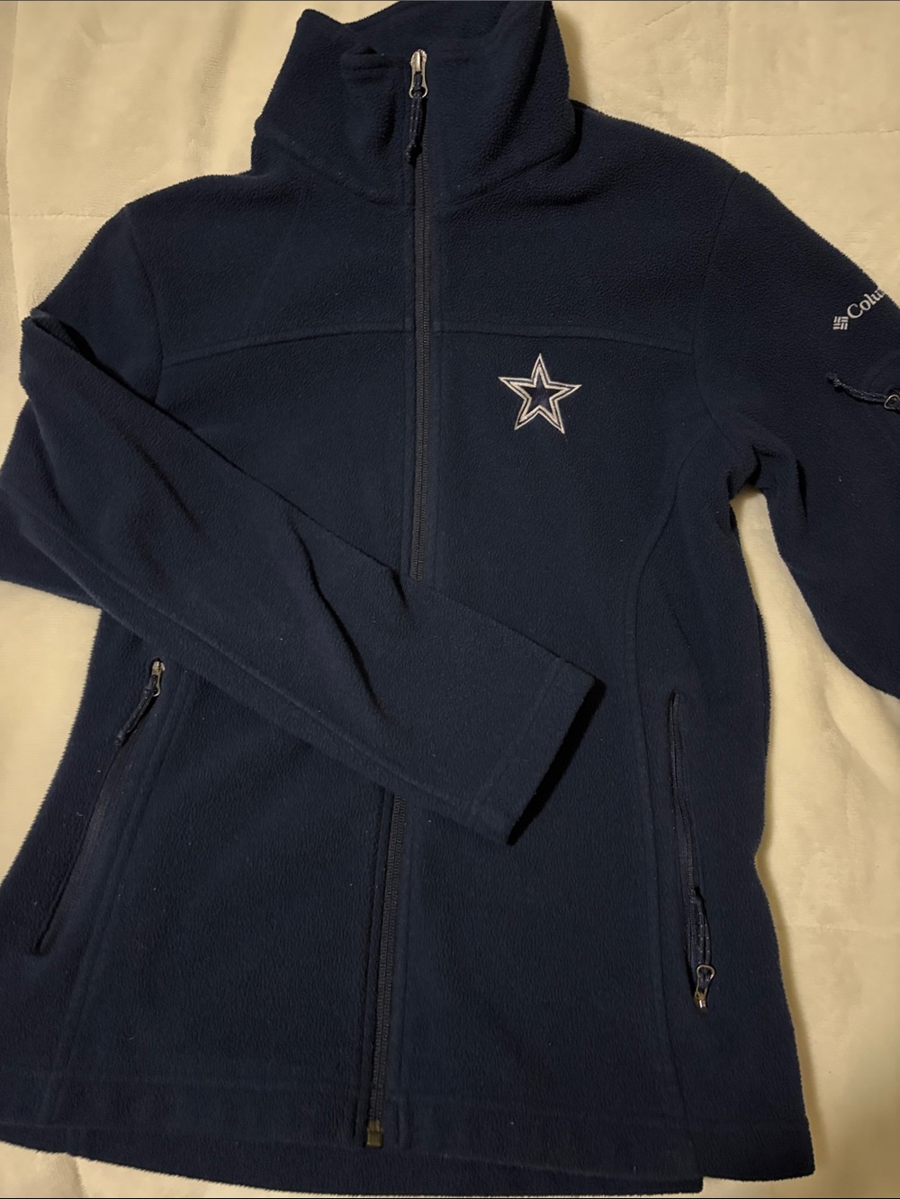Columbia Navy Full-Zip Fleece Jacket with Star Emblem